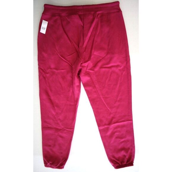 GAP 870261-131 Women's Sz M Cerise Pink Embroidered Logo Fleece Lined Joggers - Picture 2 of 9